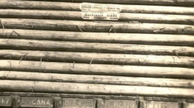 A closeup of timber loaded on a CN railway car, Nash Wye, B.C.. (Images are provided for educational and research purposes only. Other use requires permission, please contact the Museum.) thumbnail