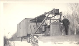 Alfred Bannister and snow plow equipment at Smithers, B.C.. (Images are provided for educational and research purposes only. Other use requires permission, please contact the Museum.) thumbnail