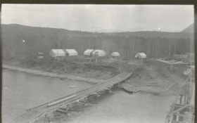 Bridge construction at Hubert, B.C.. (Images are provided for educational and research purposes only. Other use requires permission, please contact the Museum.) thumbnail