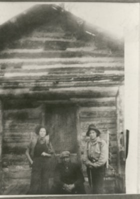 Frank and Eda Howes with unidentified woman in front of a house.. (Images are provided for educational and research purposes only. Other use requires permission, please contact the Museum.) thumbnail