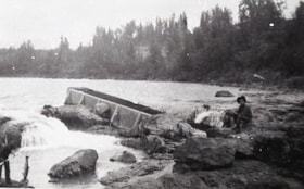 Fishermen next to falls. (Images are provided for educational and research purposes only. Other use requires permission, please contact the Museum.) thumbnail