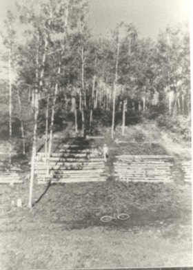 Benches at the Telkwa Barbecue Grounds.. (Images are provided for educational and research purposes only. Other use requires permission, please contact the Museum.) thumbnail