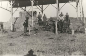 Seven men haying at Gilbert's Farm.. (Images are provided for educational and research purposes only. Other use requires permission, please contact the Museum.) thumbnail