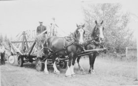 Bill Miller on Smithers parade wagon from the Dominion Experimental Farm.. (Images are provided for educational and research purposes only. Other use requires permission, please contact the Museum.) thumbnail