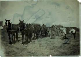 Horses pulling a wagon.. (Images are provided for educational and research purposes only. Other use requires permission, please contact the Museum.) thumbnail