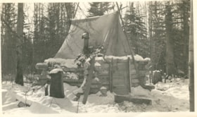Typical tent dwelling of early settlers. (Images are provided for educational and research purposes only. Other use requires permission, please contact the Museum.) thumbnail