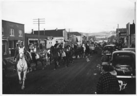 Klondike Day parade on Main Street, Smithers, B.C.. (Images are provided for educational and research purposes only. Other use requires permission, please contact the Museum.) thumbnail