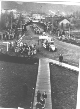 King George VI's coronation parade, Main Street, Smithers, B.C.. (Images are provided for educational and research purposes only. Other use requires permission, please contact the Museum.) thumbnail