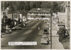 Main Street, Smithers, B.C., with railroad station at end. (Images are provided for educational and research purposes only. Other use requires permission, please contact the Museum.) thumbnail
