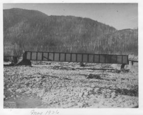 The Handscrabble Creek Rail Bridge after the flood. (Images are provided for educational and research purposes only. Other use requires permission, please contact the Museum.) thumbnail