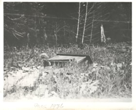 A piece of the Salvus, B.C., Grand Trunk Pacific station after the Skeena River flood. (Images are provided for educational and research purposes only. Other use requires permission, please contact the Museum.) thumbnail