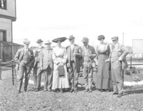 Group photo outdoors in Wainwright, A.B.. (Images are provided for educational and research purposes only. Other use requires permission, please contact the Museum.) thumbnail