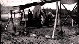 The barbeque pit and stalls at the Telkwa barbeque. (Images are provided for educational and research purposes only. Other use requires permission, please contact the Museum.) thumbnail