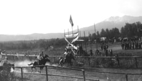 Horse race at Telkwa barbecue. (Images are provided for educational and research purposes only. Other use requires permission, please contact the Museum.) thumbnail