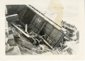 Canadian National (CN) Railway trainwreck. (Images are provided for educational and research purposes only. Other use requires permission, please contact the Museum.) thumbnail