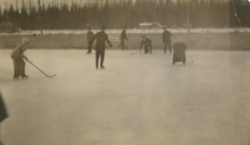 Hockey game on an open-air rink. (Images are provided for educational and research purposes only. Other use requires permission, please contact the Museum.) thumbnail