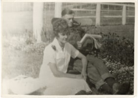Florence and William Billeter sitting in their farm garden. (Images are provided for educational and research purposes only. Other use requires permission, please contact the Museum.) thumbnail