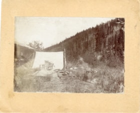 Charlie Chapman's camp on the trail to Cronin Mine. (Images are provided for educational and research purposes only. Other use requires permission, please contact the Museum.) thumbnail