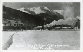 Smithers train station and Hudson Bay Mountain. (Images are provided for educational and research purposes only. Other use requires permission, please contact the Museum.) thumbnail