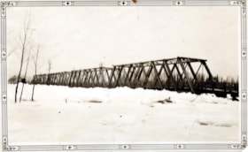 Old Bulkley Bridge during the Bulkley River ice jam. (Images are provided for educational and research purposes only. Other use requires permission, please contact the Museum.) thumbnail