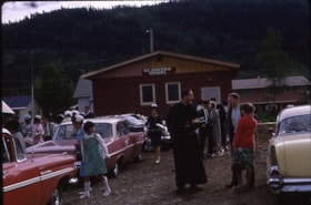 Bazil-Goold wedding guests outside St. Joseph's Chapel, Smithers. (Images are provided for educational and research purposes only. Other use requires permission, please contact the Museum.) thumbnail