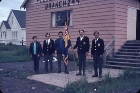 Houston Legion members in front of their building. (Images are provided for educational and research purposes only. Other use requires permission, please contact the Museum.) thumbnail