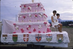 'Birthday cake' float in Houston's Canadian centennial parade. (Images are provided for educational and research purposes only. Other use requires permission, please contact the Museum.) thumbnail