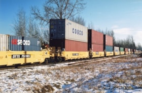 Boxcars passing by. (Images are provided for educational and research purposes only. Other use requires permission, please contact the Museum.) thumbnail