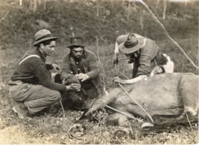 Horse tied down by three men. (Images are provided for educational and research purposes only. Other use requires permission, please contact the Museum.) thumbnail