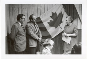 Harry Haywood and Andy Stocker recognized for 35 Years of donating blood to the Canadian Red Cross. (Images are provided for educational and research purposes only. Other use requires permission, please contact the Museum.) thumbnail
