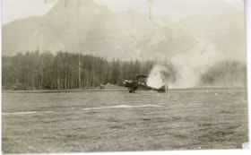 Plane landing, Northern Training Centre, Smithers, B.C.. (Images are provided for educational and research purposes only. Other use requires permission, please contact the Museum.) thumbnail