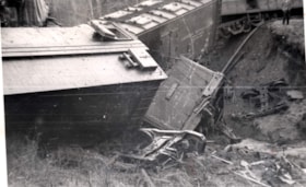 Canadian National Railway train wreck. (Images are provided for educational and research purposes only. Other use requires permission, please contact the Museum.) thumbnail