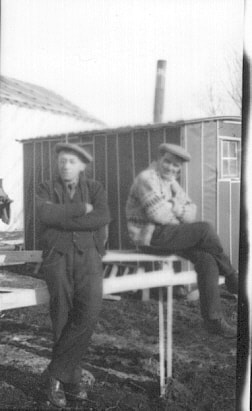 Ernest Hann and Jim Bovill at the ice houses on Lake Kathlyn. (Images are provided for educational and research purposes only. Other use requires permission, please contact the Museum.) thumbnail