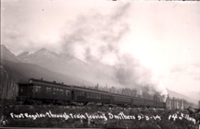 First regular through train leaving Smithers. (Images are provided for educational and research purposes only. Other use requires permission, please contact the Museum.) thumbnail