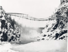 First bridge at Hagwilget, B.C.. (Images are provided for educational and research purposes only. Other use requires permission, please contact the Museum.) thumbnail