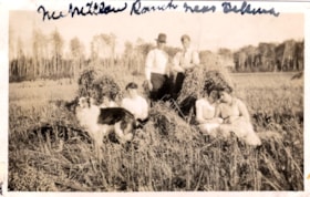 Group of people at McMillan Ranch, Telkwa. (Images are provided for educational and research purposes only. Other use requires permission, please contact the Museum.) thumbnail