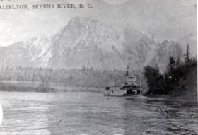 Paddle Wheeler on Skeena River, Hazelton, B.C.. (Images are provided for educational and research purposes only. Other use requires permission, please contact the Museum.) thumbnail