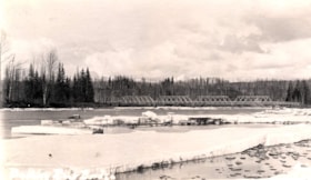 Bulkley River bridge at spring breakup. (Images are provided for educational and research purposes only. Other use requires permission, please contact the Museum.) thumbnail
