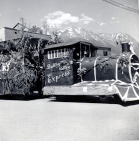 Bulkley Valley Express float in Centenary parade. (Images are provided for educational and research purposes only. Other use requires permission, please contact the Museum.) thumbnail