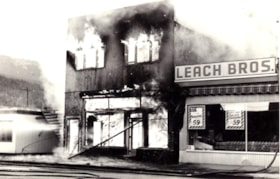 Fire at Smithers Confectionary and Meadowland Inn. (Images are provided for educational and research purposes only. Other use requires permission, please contact the Museum.) thumbnail