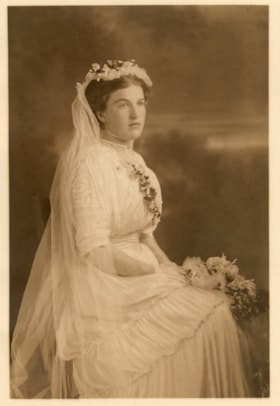 Portrait of Mrs. Lulu Felice Chapman in her wedding dress. (Images are provided for educational and research purposes only. Other use requires permission, please contact the Museum.) thumbnail