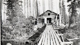 Log House on Burns Lake or Decker Lake. (Images are provided for educational and research purposes only. Other use requires permission, please contact the Museum.) thumbnail