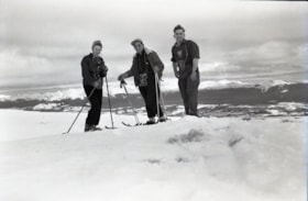 Elsie Aida (nee Anderson), Tatsuo Aida, and [Louis Schibli?] on skis. (Images are provided for educational and research purposes only. Other use requires permission, please contact the Museum.) thumbnail