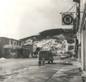 Corner of Second Avenue and Main Street, Smithers, B.C.. (Images are provided for educational and research purposes only. Other use requires permission, please contact the Museum.) thumbnail