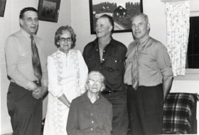 Group photo of five unidentified people. (Images are provided for educational and research purposes only. Other use requires permission, please contact the Museum.) thumbnail