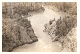 View of the Bulkley River from the Hagwilget Bridge. (Images are provided for educational and research purposes only. Other use requires permission, please contact the Museum.) thumbnail