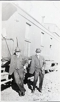 George Wright and [Joe Rife] standing beside GTP caboose. (Images are provided for educational and research purposes only. Other use requires permission, please contact the Museum.) thumbnail
