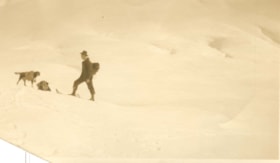 Unknown gentleman snowshoeing. (Images are provided for educational and research purposes only. Other use requires permission, please contact the Museum.) thumbnail