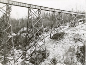 Sealy Gulch high level train bridge. (Images are provided for educational and research purposes only. Other use requires permission, please contact the Museum.) thumbnail