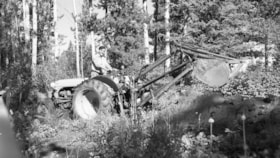 Louis Schibli on one of the first backhoes in the Valley. (Images are provided for educational and research purposes only. Other use requires permission, please contact the Museum.) thumbnail